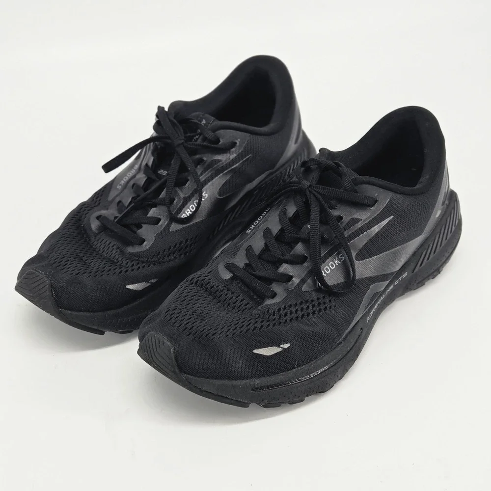 Brooks Adrenaline GTS 23 Triple Black Men Running Sneakers Shoes Size 10.5 D