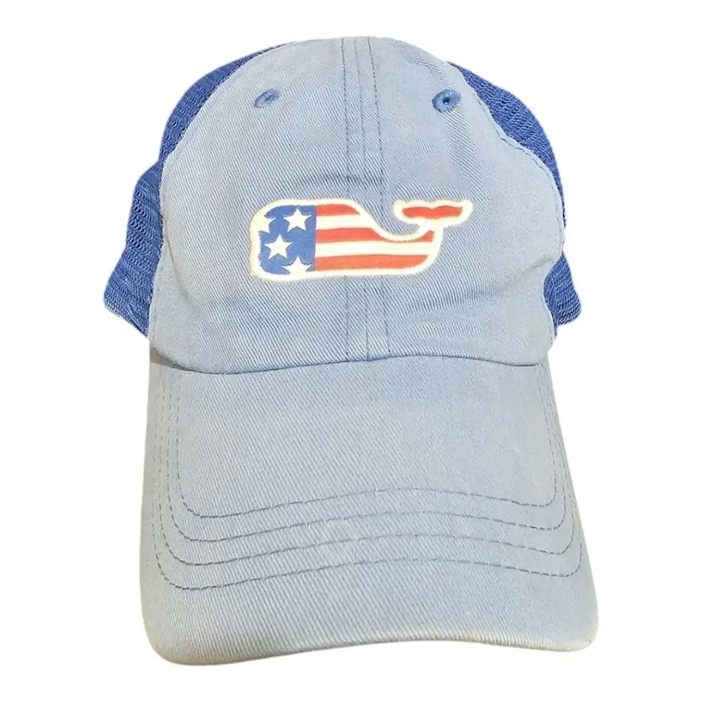 VINEYARD VINES American Flag Adjustable Mesh Trucker Hat‎