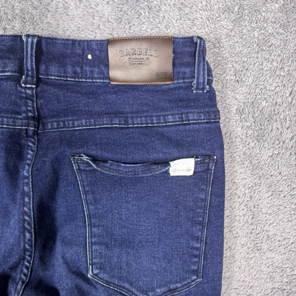Barbell Apparel Jeans Mens 30x34 Blue Athletic Fit Stretch Denim‎ Dark USA Made