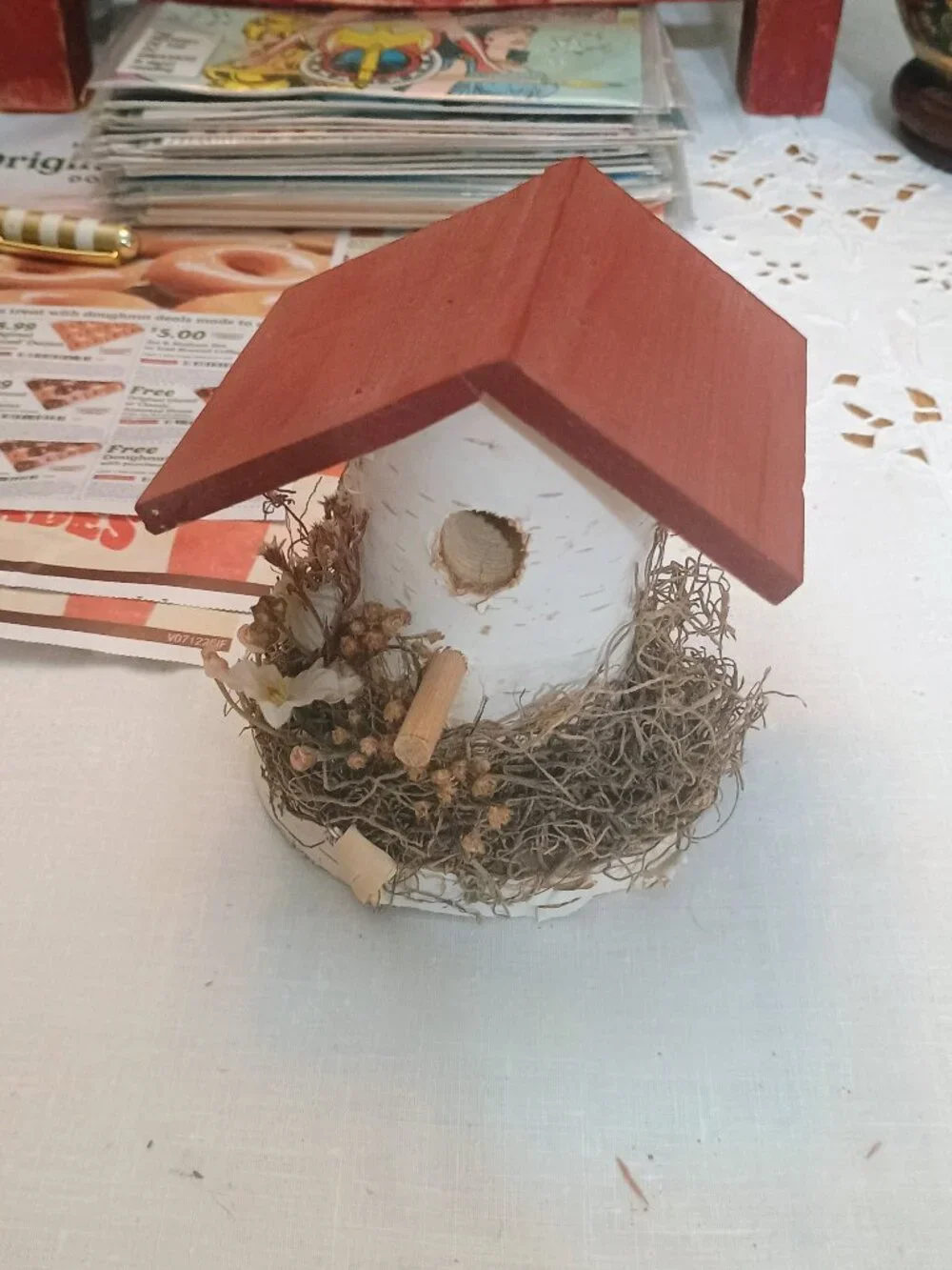 Small decorative handmade birdhouse