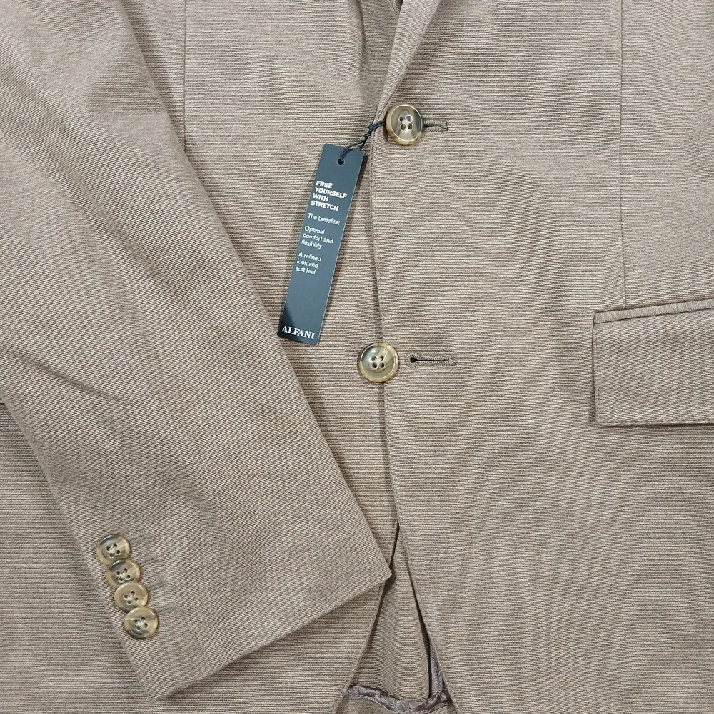 Alfani Heathered Knit Blazer Mens Small‎ Brown Modern-Fit Stretch Sport Coat NEW
