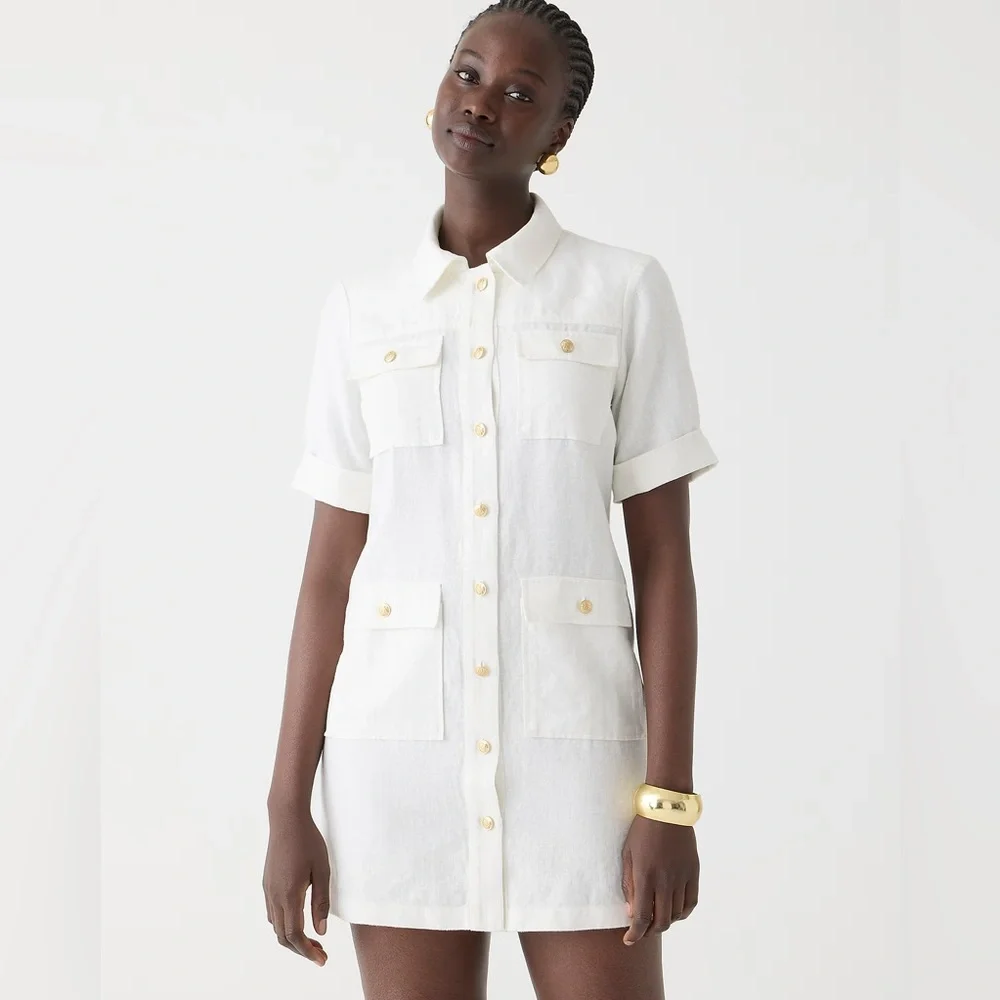 J.Crew Gamine shirtdress in linen BY826