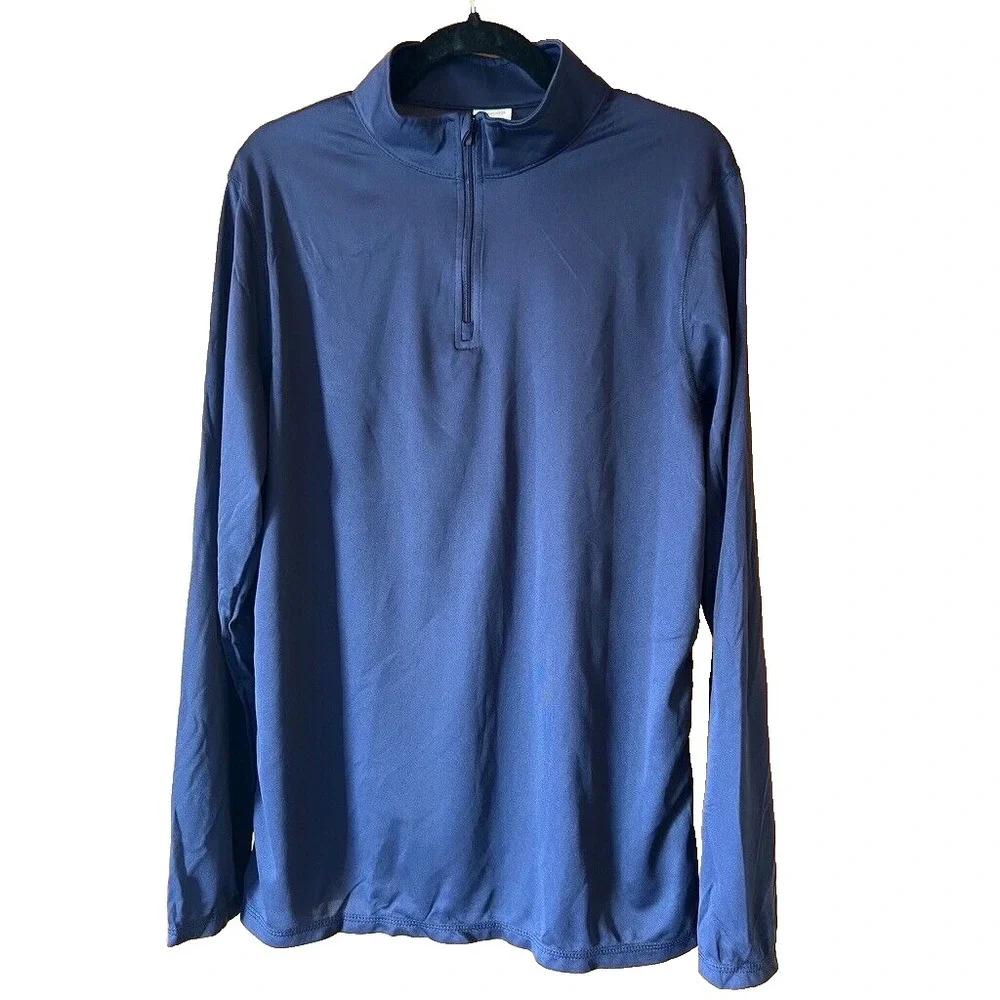 Augusta Moisture 1/4 Zip Athletic Shirt Activewear Men's M Golf Lightweight Blue