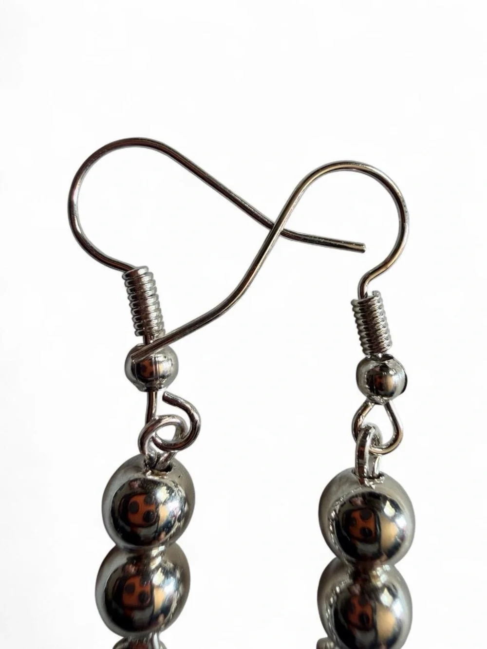 Handmade Silver Floral Drop Earrings Boho Artisan