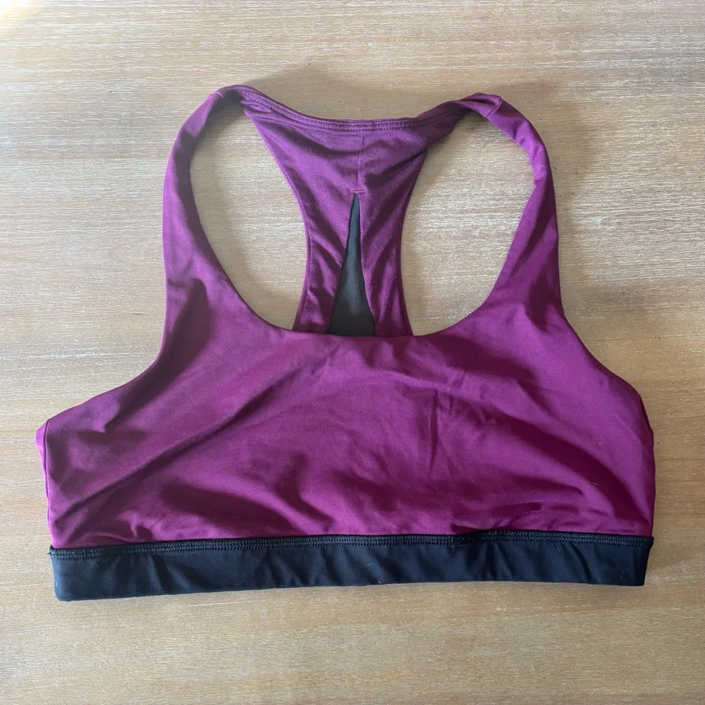 Lululemon Invigorate Sports Bra in Marvel Berry Black Combo, Mesh Inset, Size 12