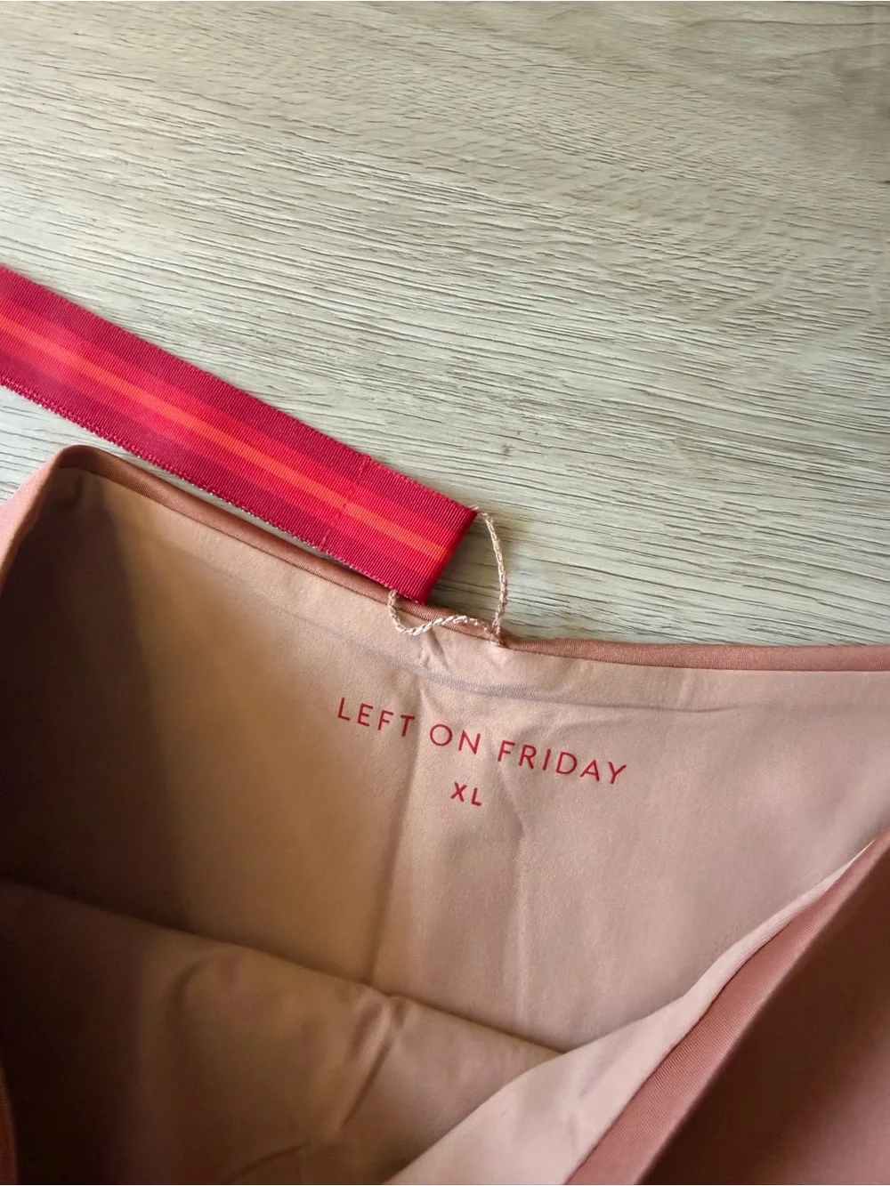 Left On Friday peachy colored