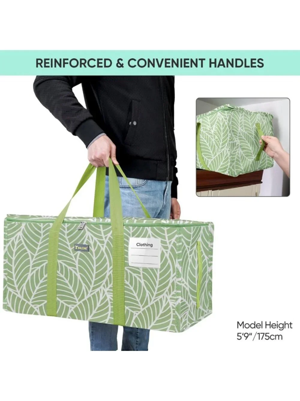 Extra Large Heavy-Duty Storage Tote with Zippers & Handles - Space Saving