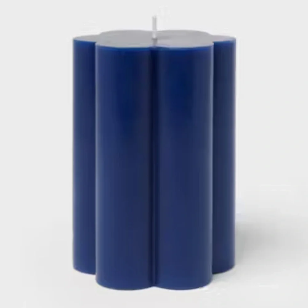 2 Pc Blue Scallop Figural Candle - Room Essentials
