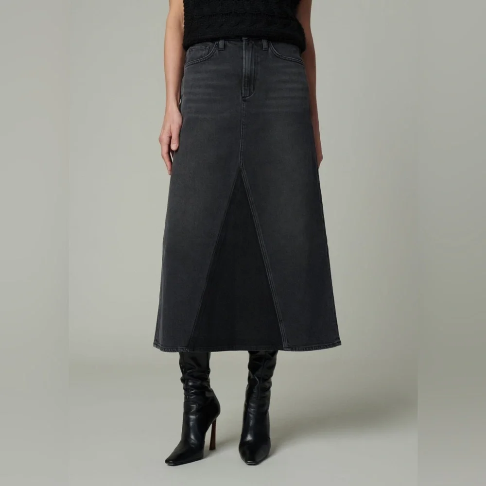 Joe’s Jeans The Tulie Skirt With Grace Denim Midi Vintage Stretch Size 28 NWT