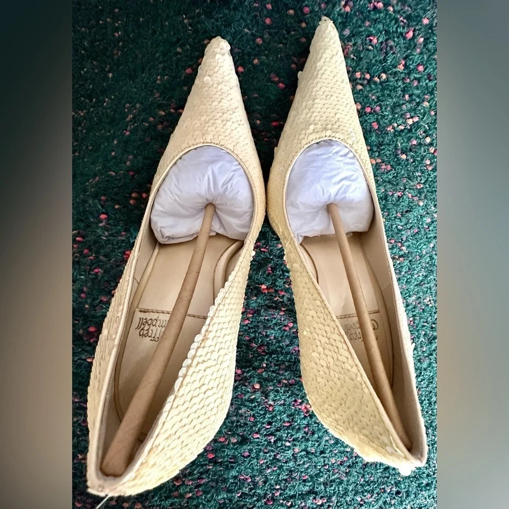 Jeffrey Campbell Risk Sequin Heels — NWT, Rare Neutral Colorway, Size 8