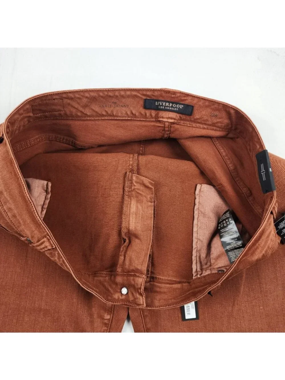 LIVERPOOL Jeans Women 22W Plus Cognac Brown Ankle Skinny Pant 42x27 LY2005WF NWT