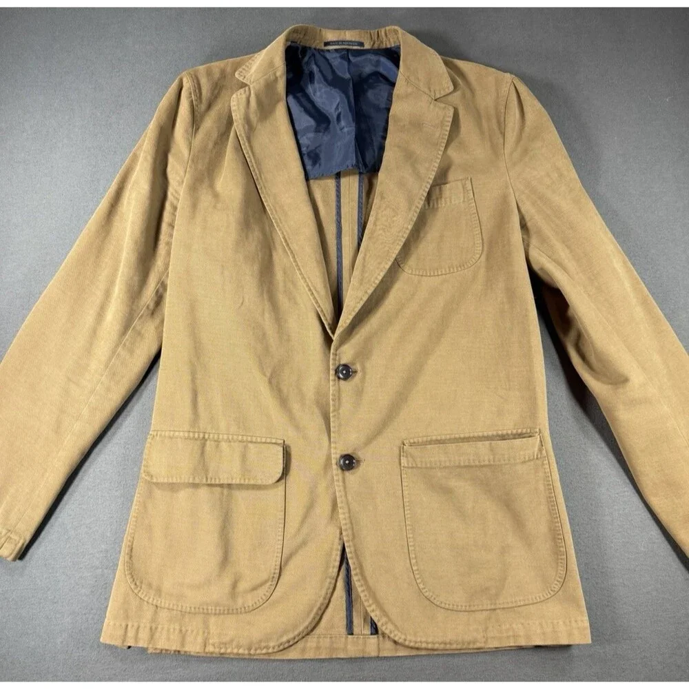 Sid Mashburn Butcher Sport Coat Jacket Mens 50R Beige Cashmere Blend Portugal