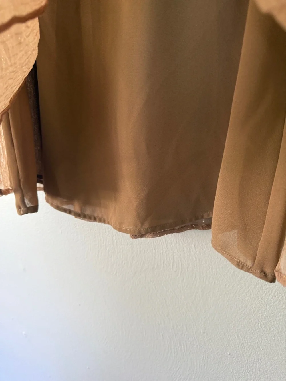 Allison Taylor Bronze-Brown A-Line Skirt with Gold Waist Trim