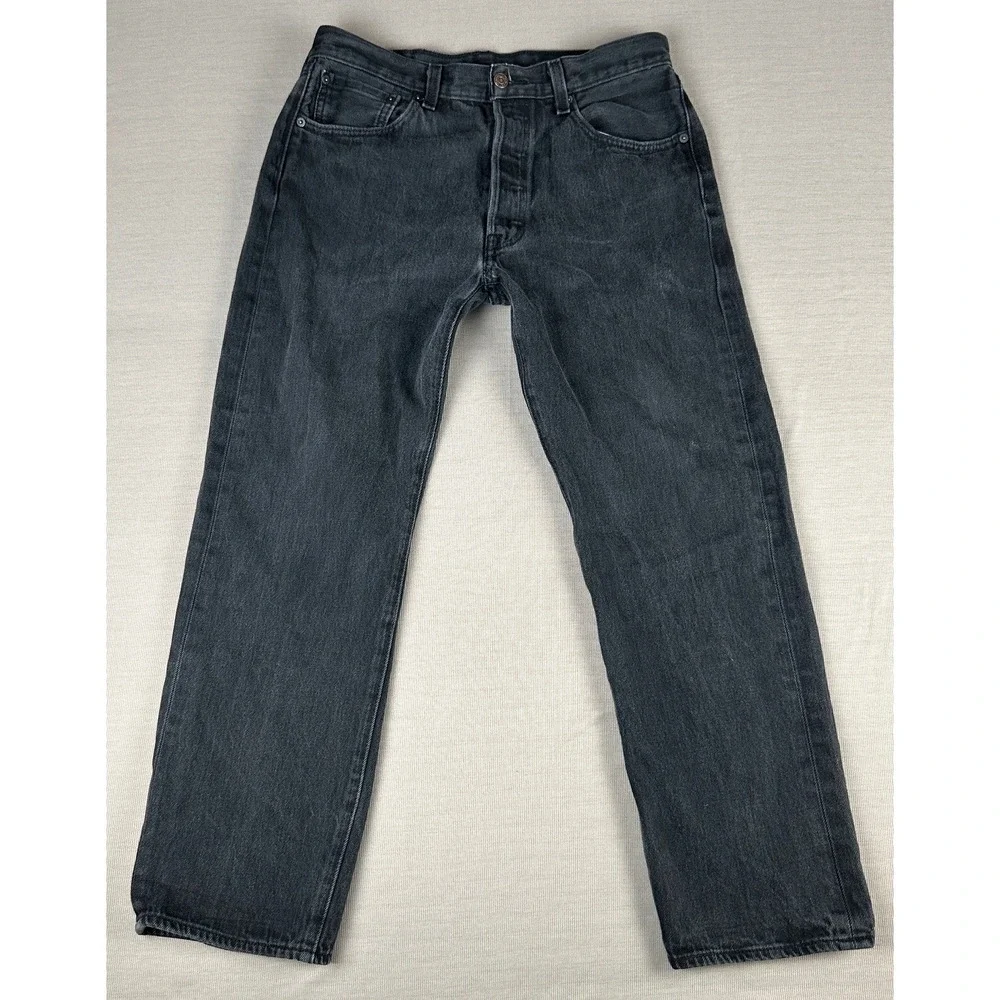 Levi's 501 Original Fit Jeans Dark Gray Button Fly Men's 32x28 (Tagged 34x30)
