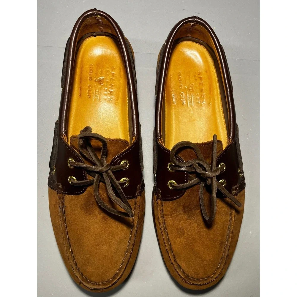 Sperry Gold Cup Authentic Original Boat Shoes Mens 10.5 M Tan Brown STS10216