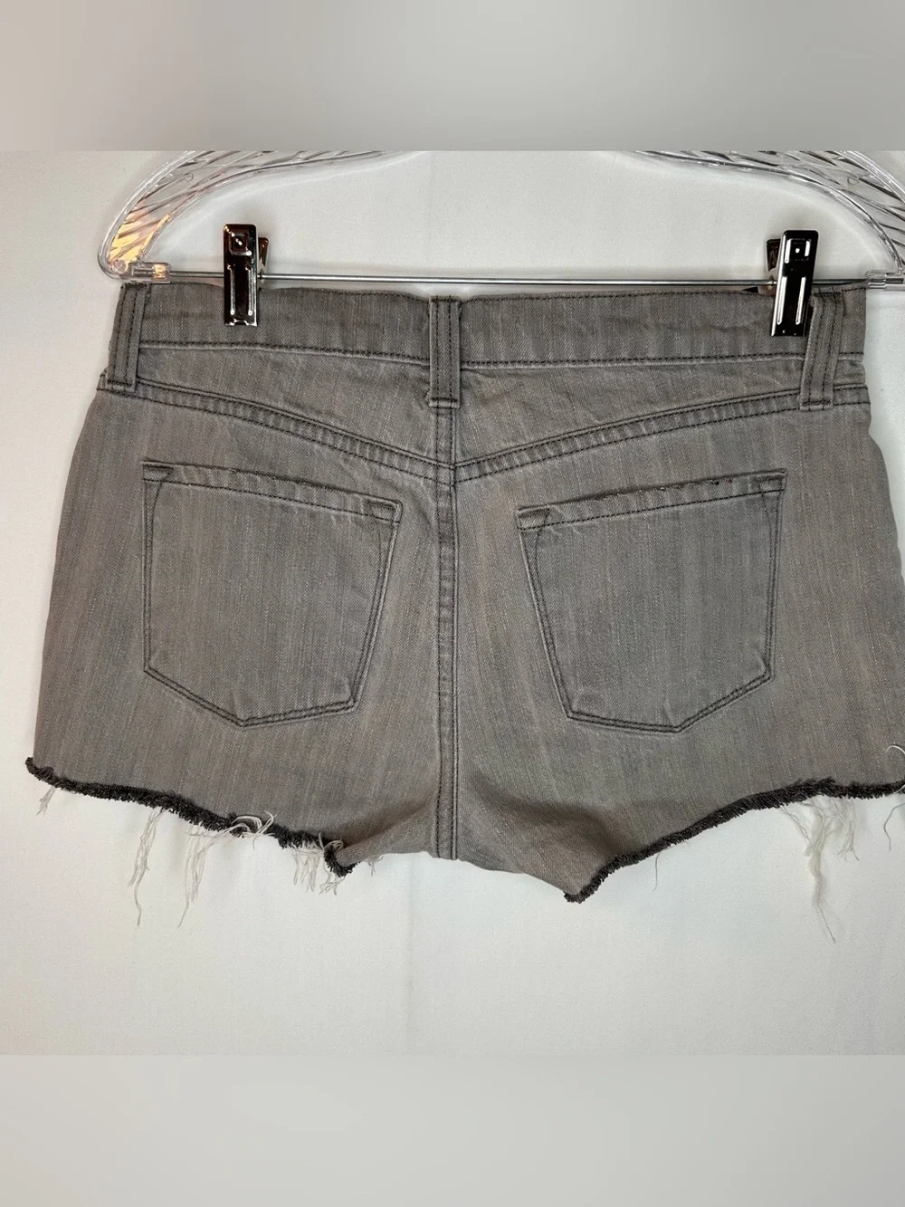 J Brand Grey Distressed Denim Cutoff Shorts Size 25