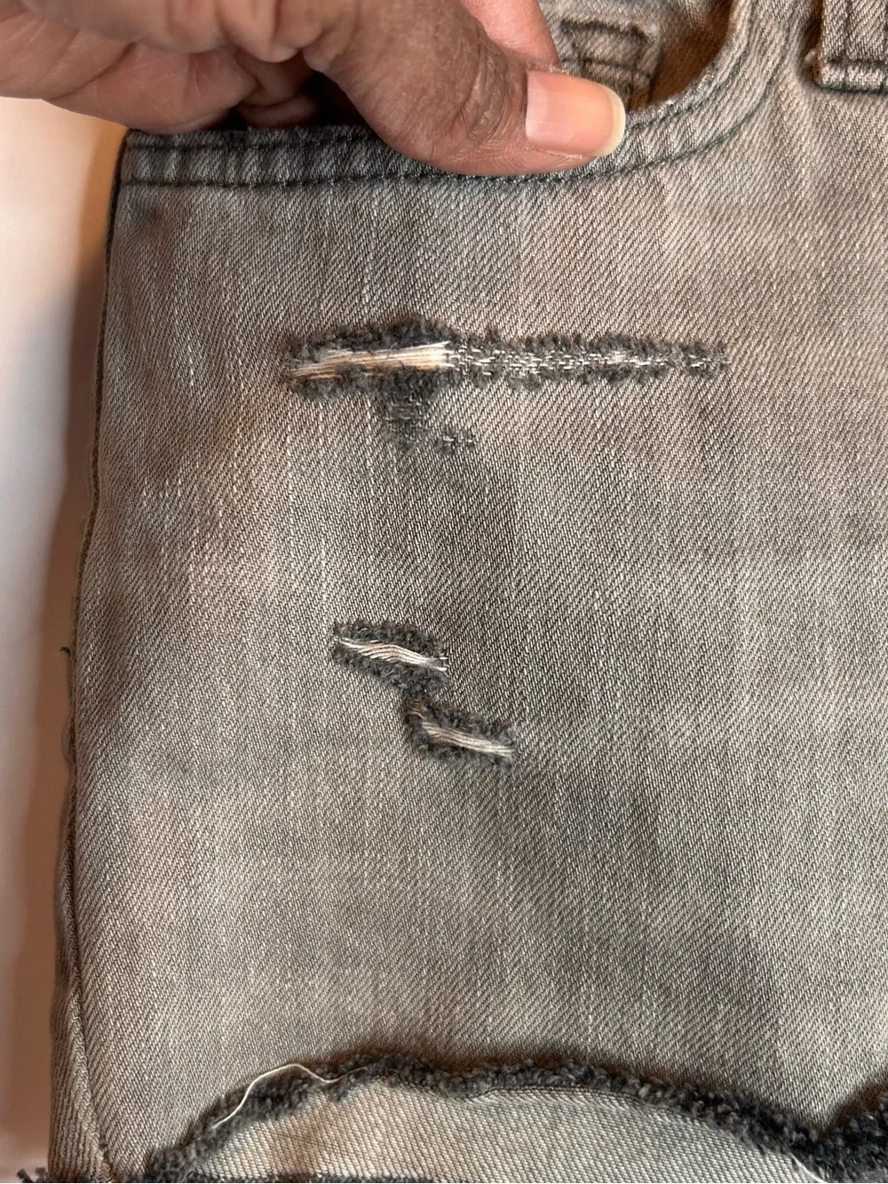 J Brand Grey Distressed Denim Cutoff Shorts Size 25