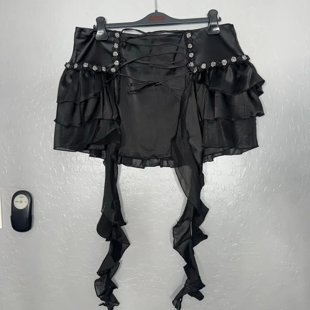 Dollskill Fae Charms Mini Skirt - Black, 1X
