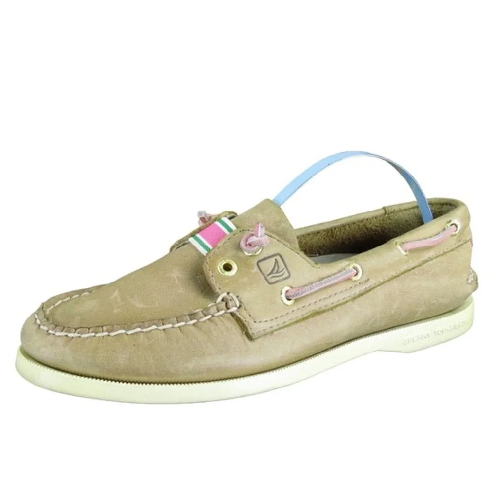 SPERRY Women's Laceless Boat Shoe Brown Leather Sz 6.5 Medium Gently‎ Used 2025