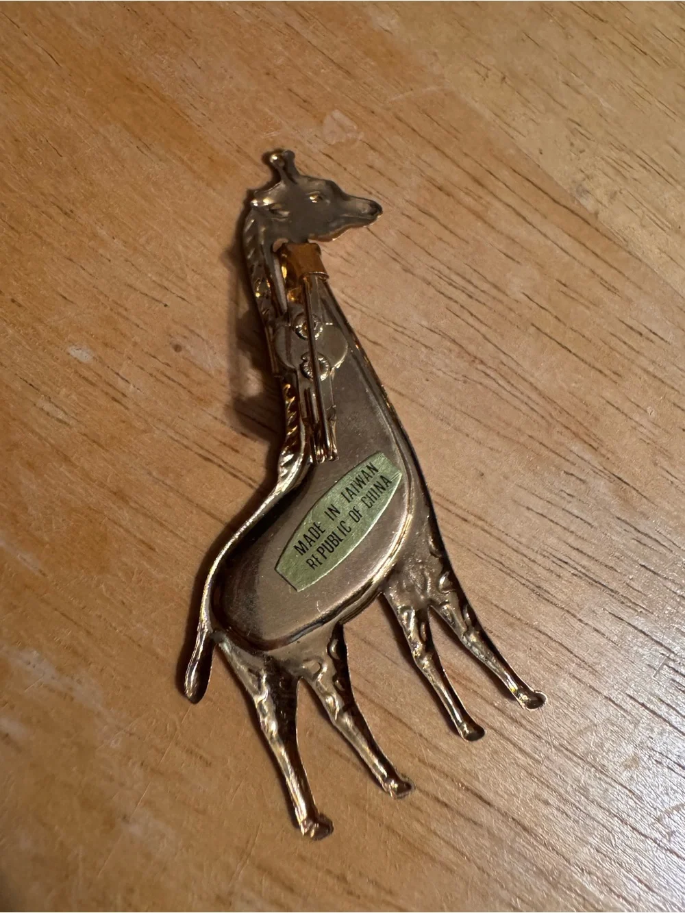 Brush Gold Tone Vintage Giraffe Brooch
