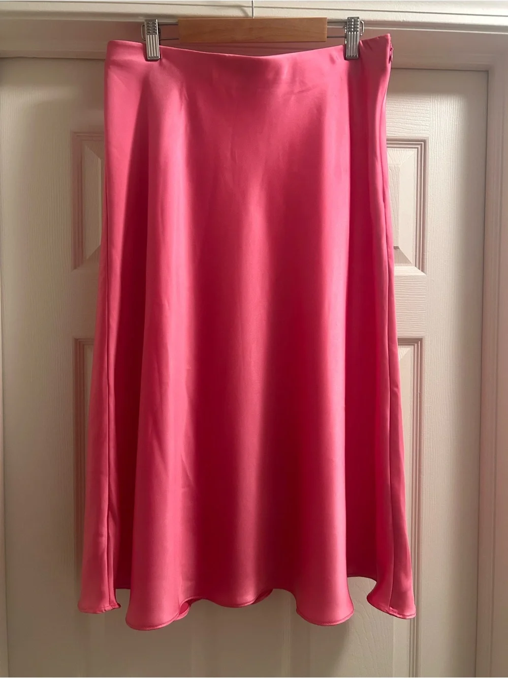 Talbots Hot Pink Satin A-Line Skirt