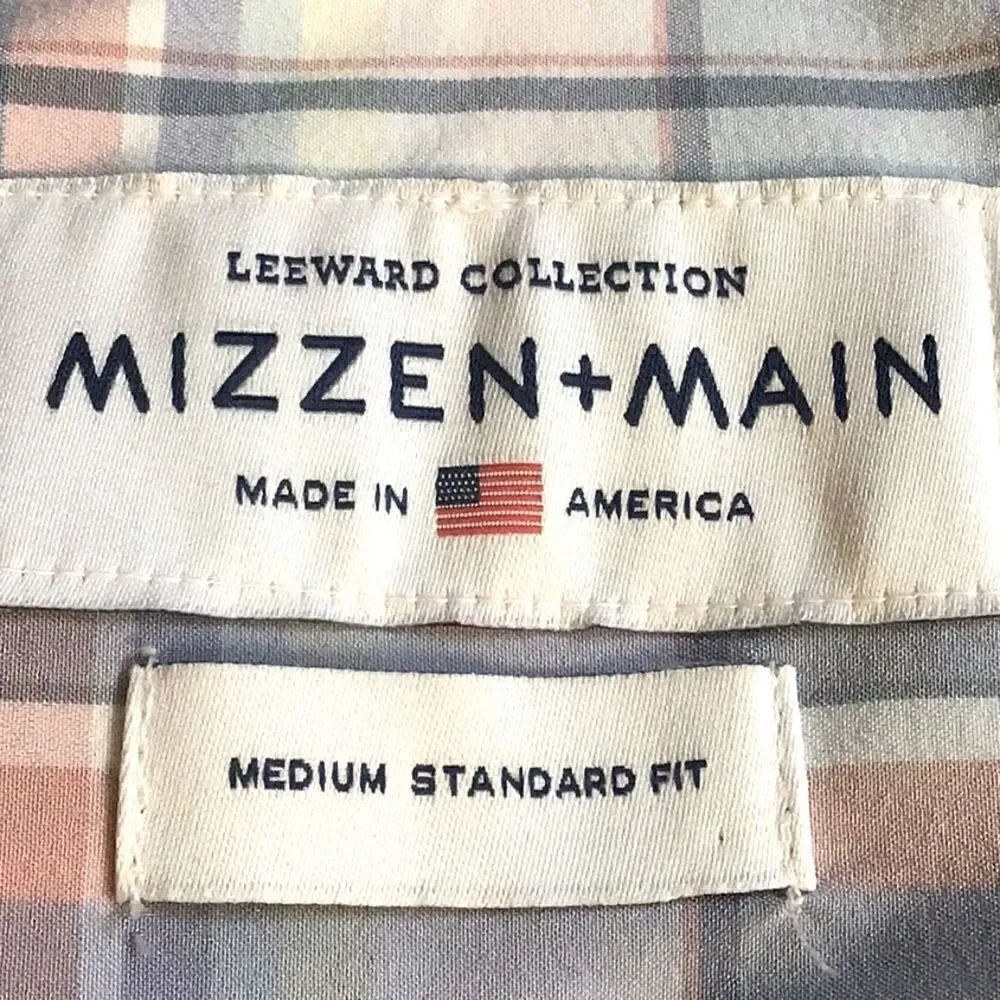Mizzen + Main Leeward Collection Pastel Plaid Standard Fit Button Down Shirt