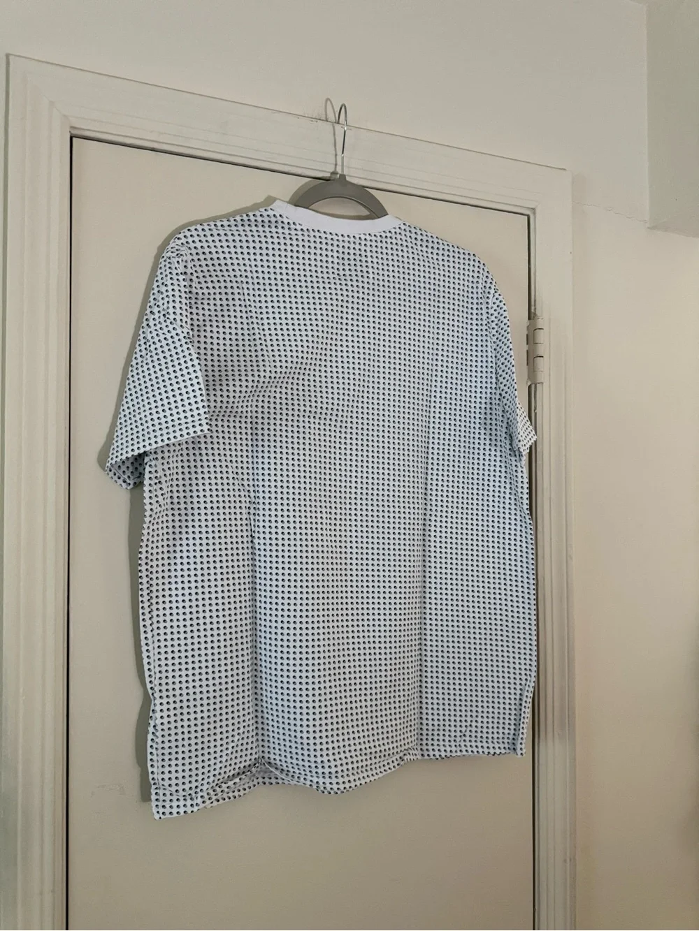 Calvin Klein Men's White Short-Sleeve Patterned Shirt Size Large