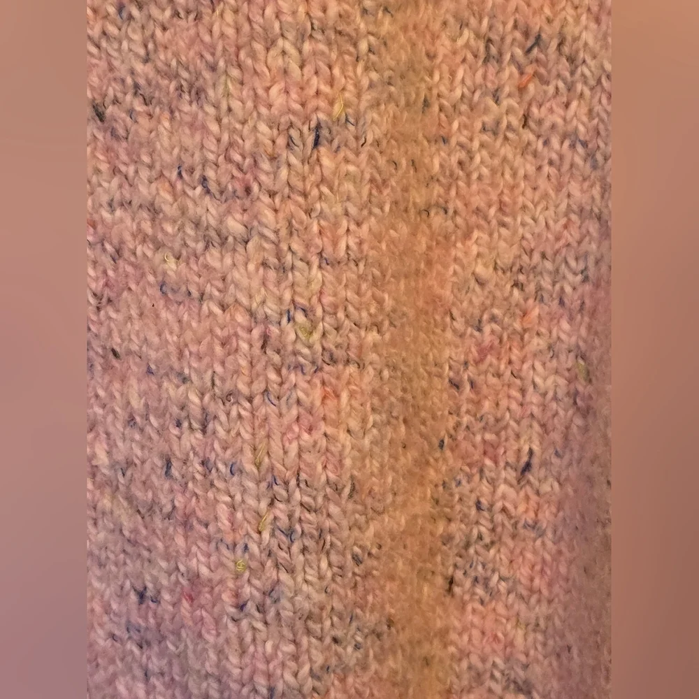 Michael Stars.Super Soft Pink Confetti Puffed Sleeve Sweater Size XS