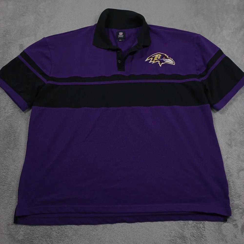Baltimore Ravens‎ Shirt Mens XXL Purple Polo Short Sleeve NFL Football