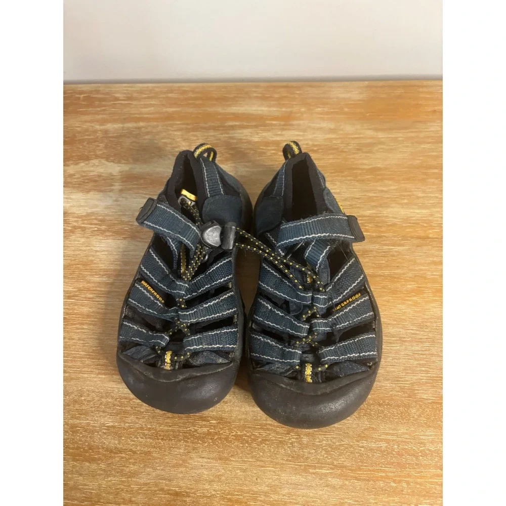 Keen Newport H2 Kids‎ Navy Blue Yellow Waterproof Hiking Sandals 1026279 SZ 10