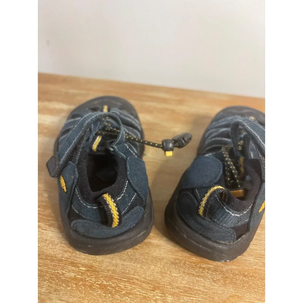 Keen Newport H2 Kids‎ Navy Blue Yellow Waterproof Hiking Sandals 1026279 SZ 10
