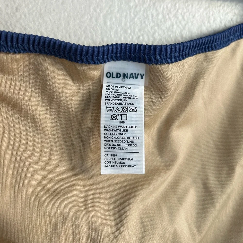NWT Old Navy Women's Low-Rise Classic Rib-Knit Bikini Swim Bottom Blue Size L