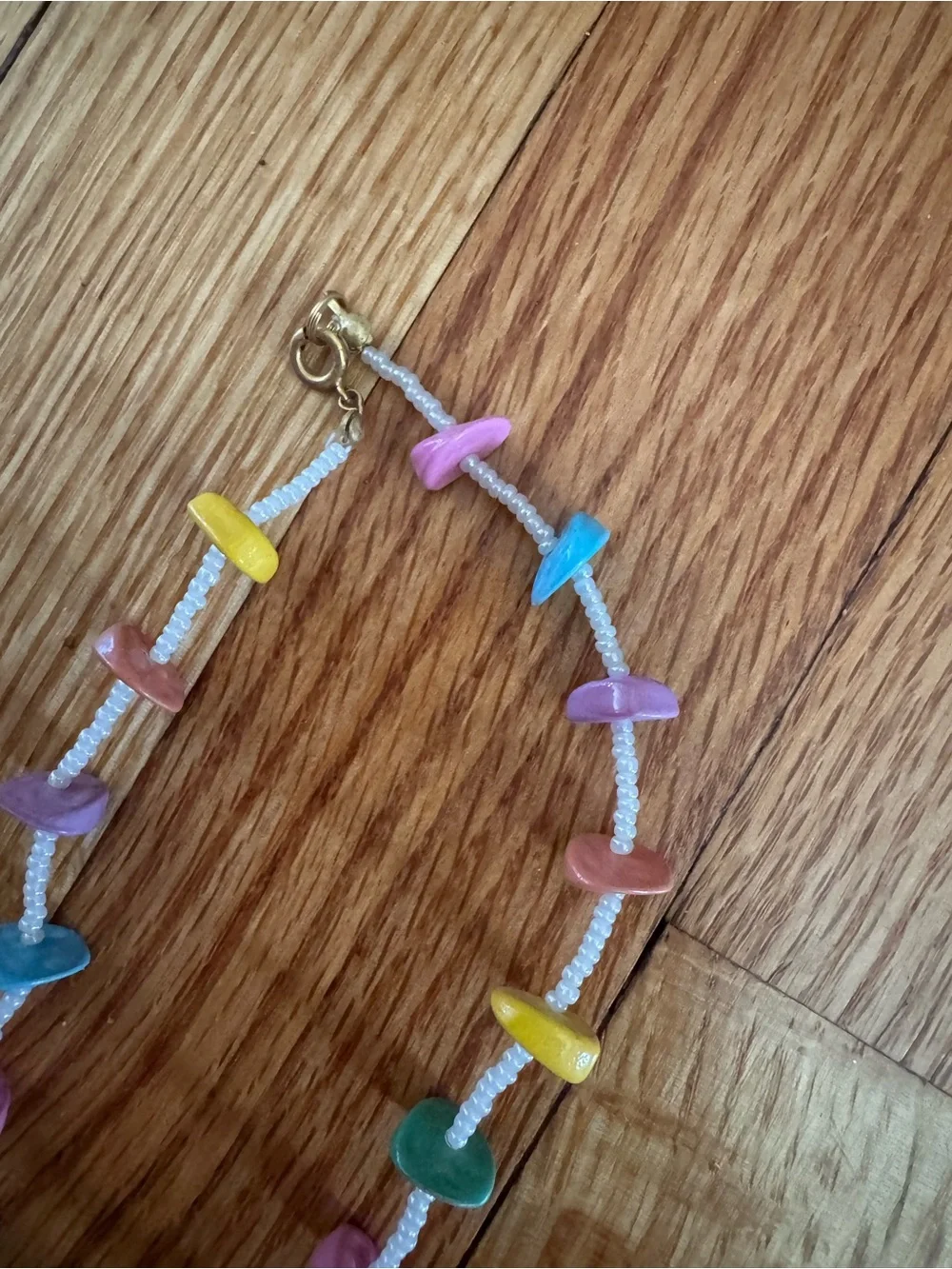 Vintage Multicolor Beaded Necklace and Bright Bangle Set