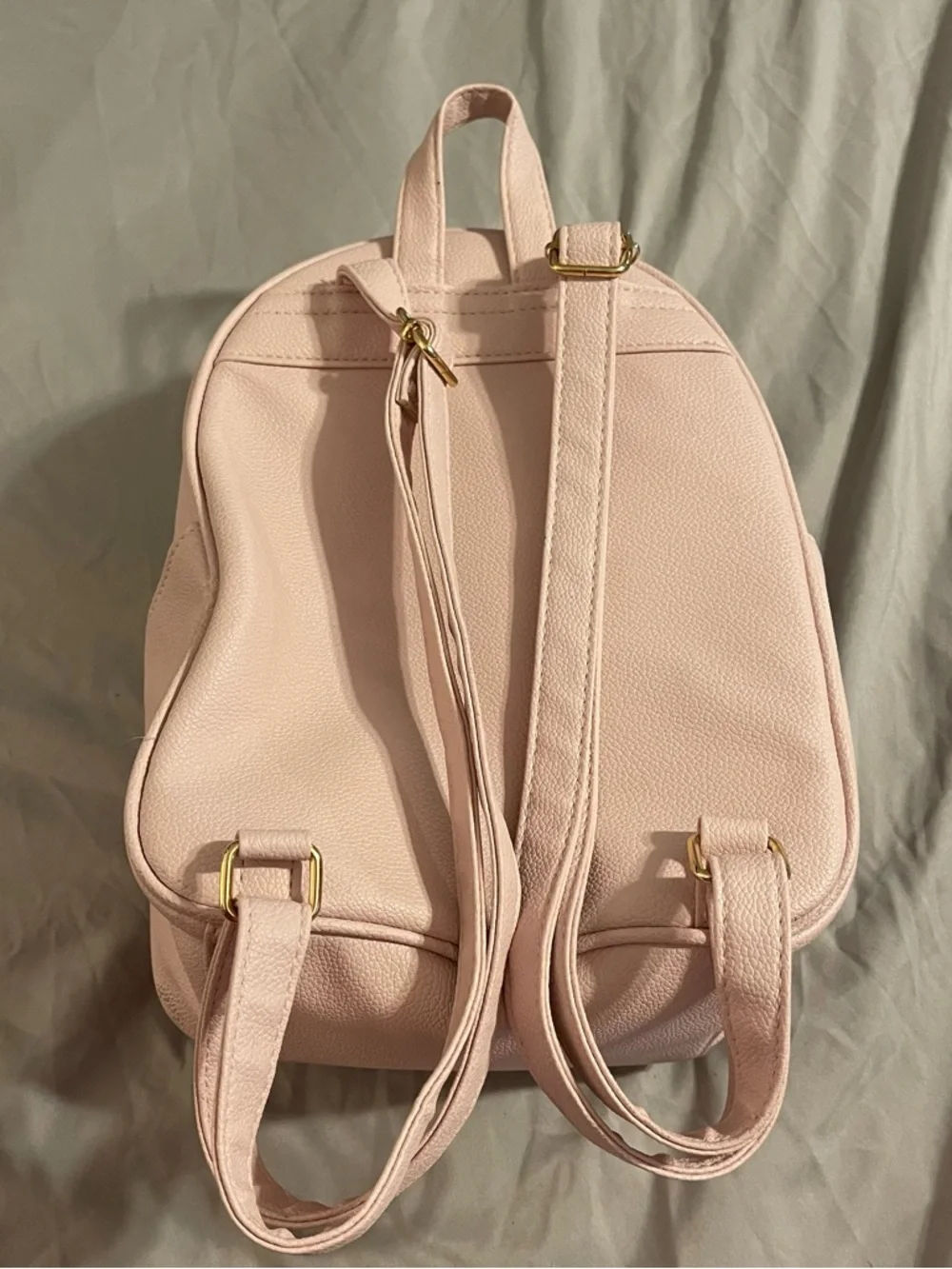 Under One Sky Baby Pink Quilted Mini Backpack Heart Bows and Teddy Bear Charms