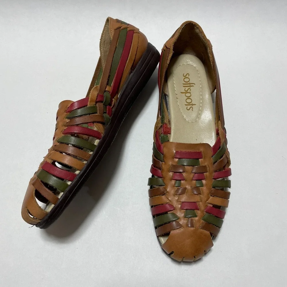 Softspots 8 1/2 N Trinidad Woven Leather Huarache Sandals Women's