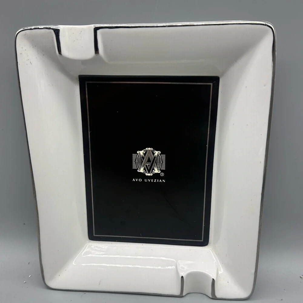 Avo Uvezian White and Black Ceramic Cigar ash tray