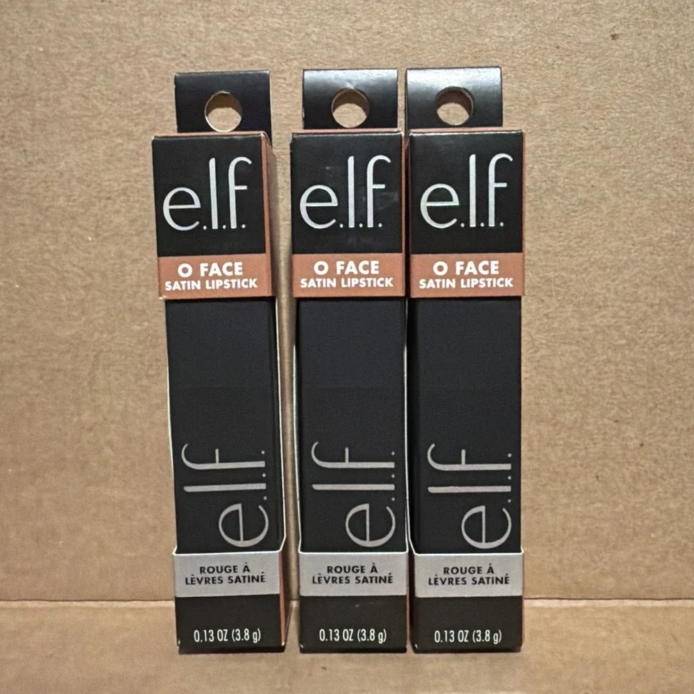 e.l.f. O Face Satin Lipstick, Long-Lasting Creamy Lipstick,  No Doubt Lot Of 3