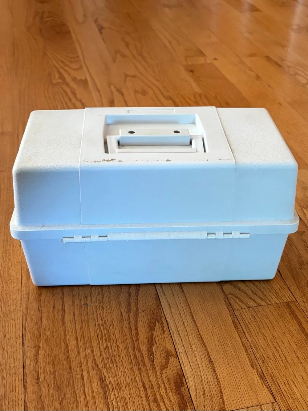 VINTAGE Caboodles 80s White Case with Teal and Magenta Logo RARE