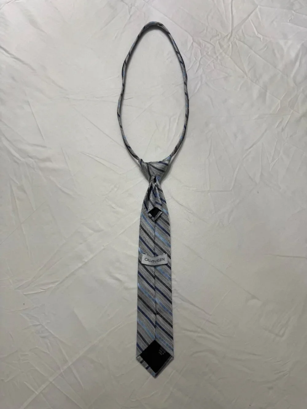 Calvin Klein Grey Striped Tie Boys