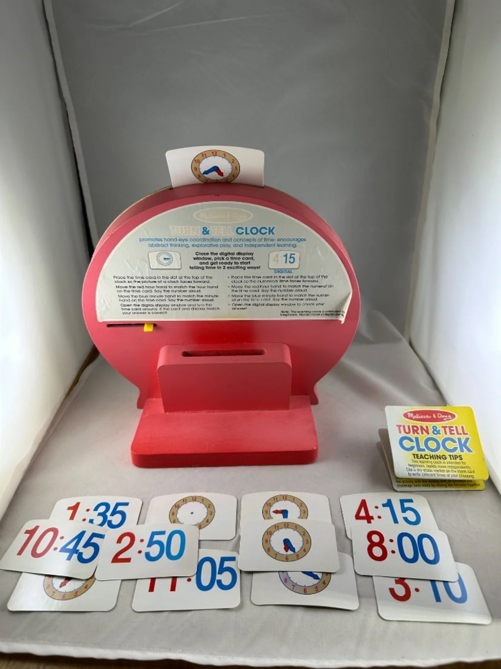 Melissa & Doug Turn & Tell Wooden Learning Clock with Time Cards