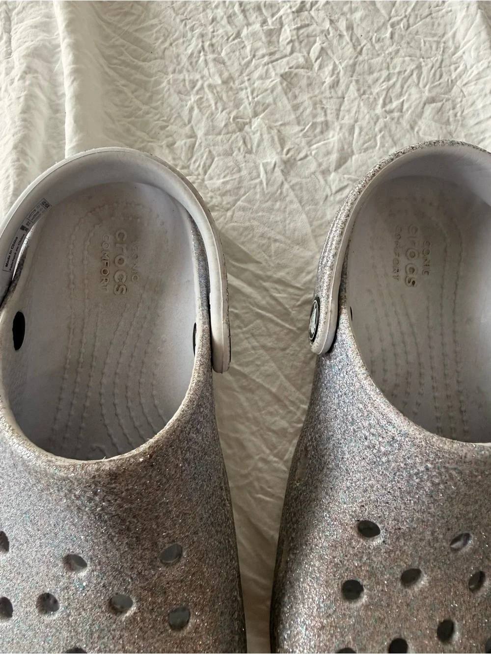 CROCS sparkling silver