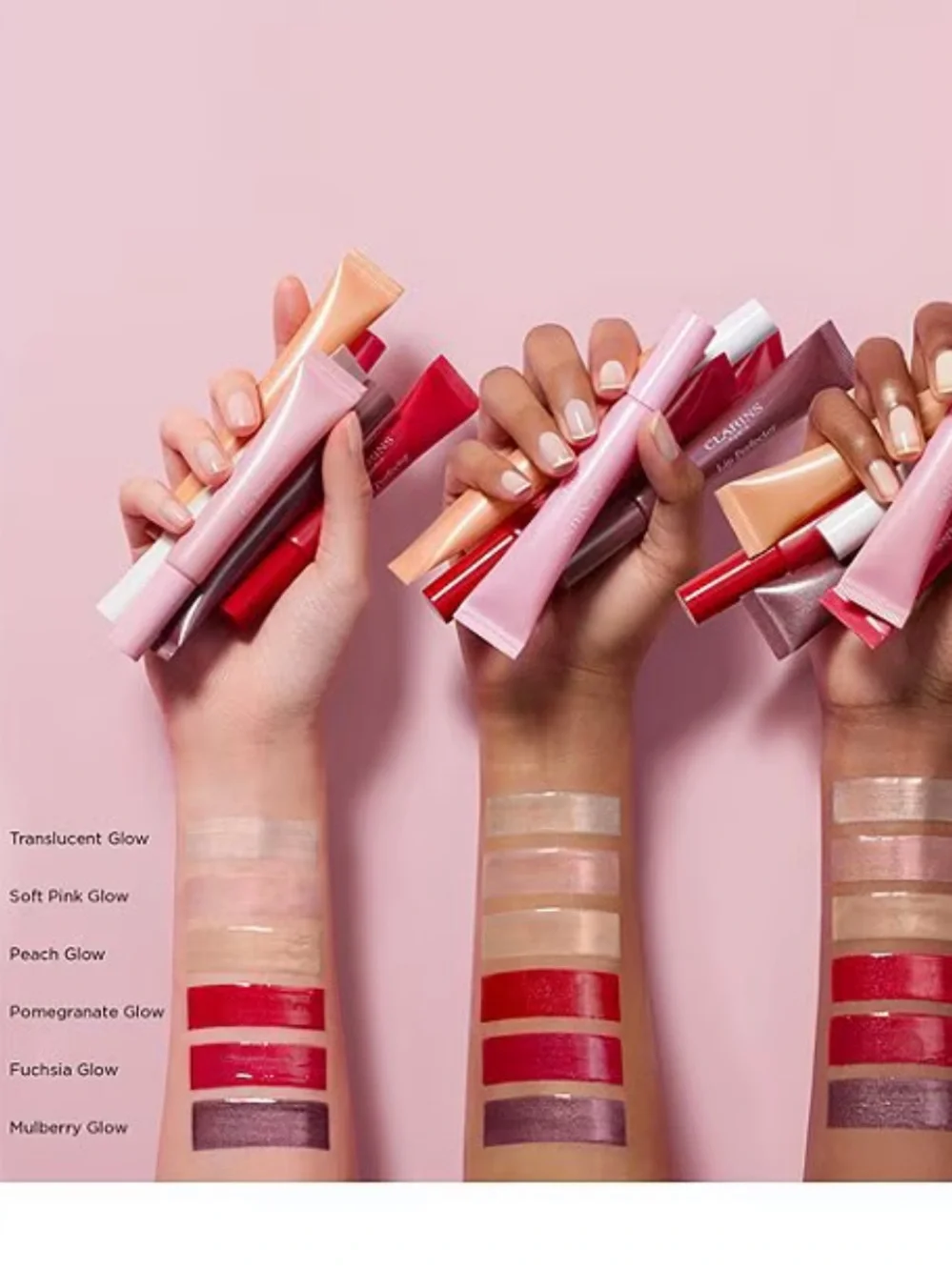 🌻 Clarins 24 Fuchsia Glow Lip Perfector Peptide-Plumping Lip Gloss New 5ml