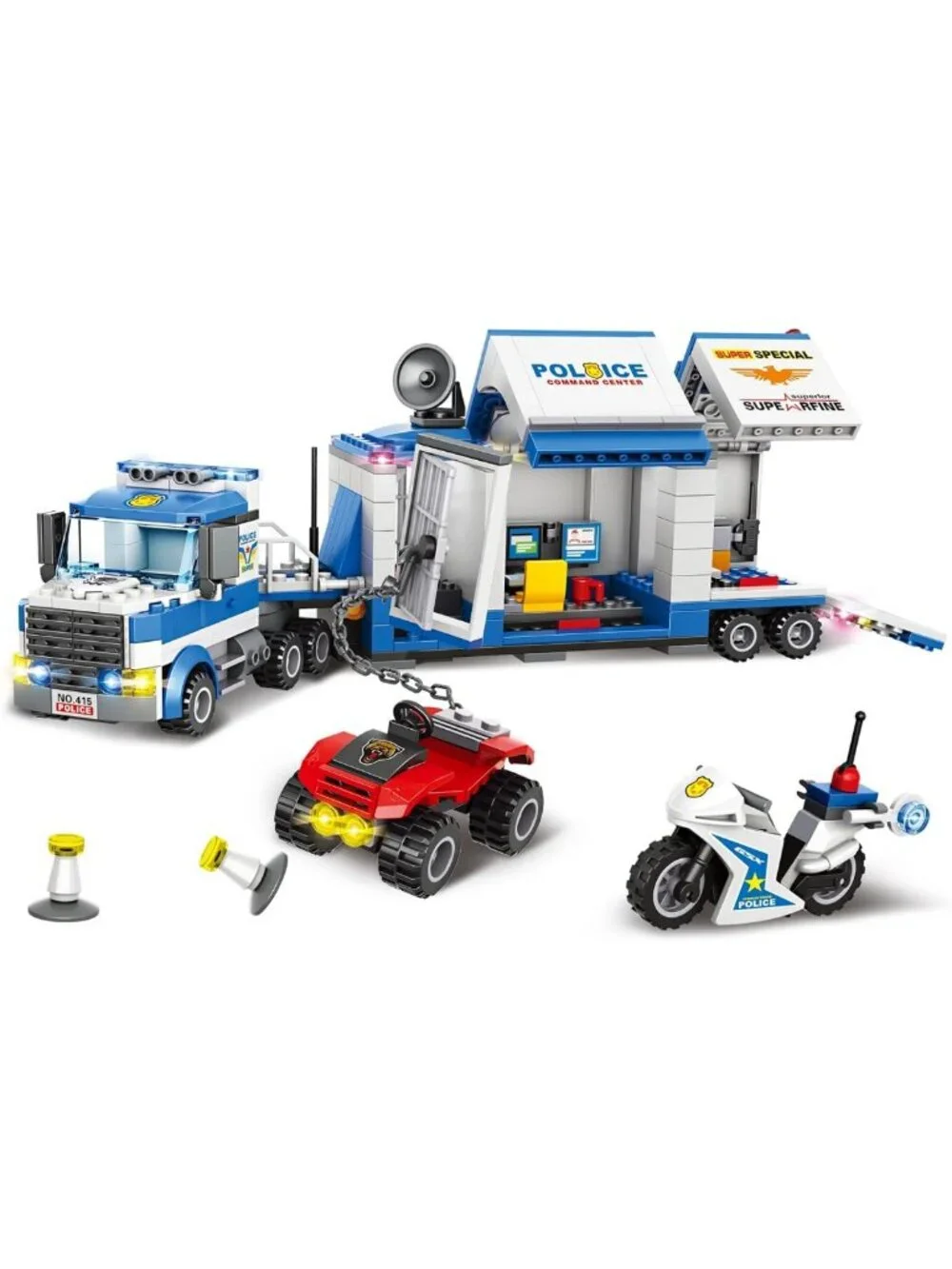 Mobile Command Center Truck Building Blocks Set | Police Vehicles & Action Toys