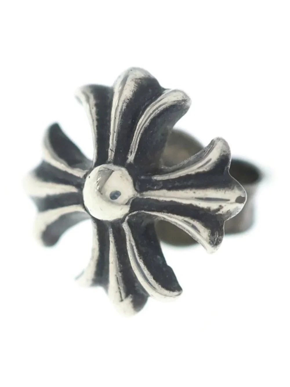 Chrome Hearts No2 CH Pls CH Plus Stud Single Earring Silver Back External