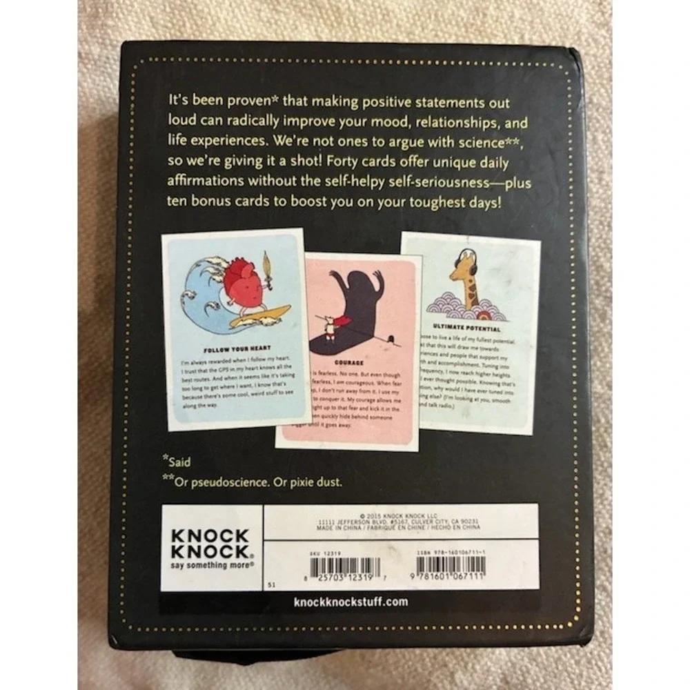 Knock Knock Affirmators! 50 Affirmation Cards Deck Self-Help Without Helpy