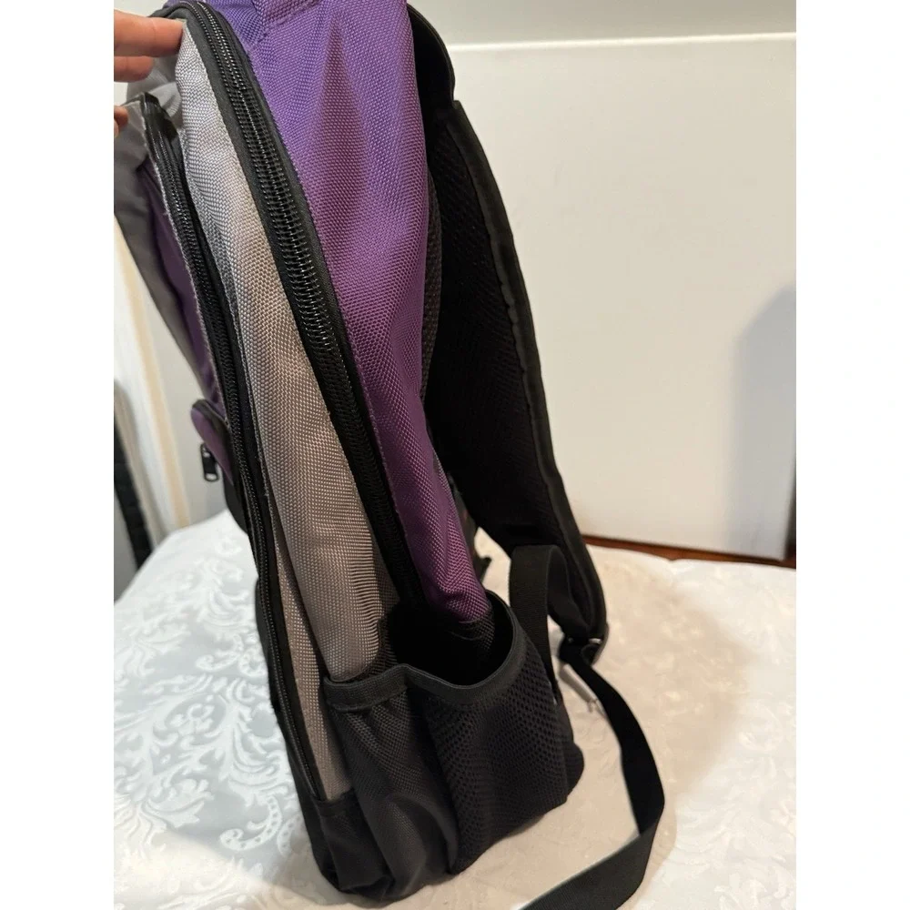 Ful unisex multi-pocket hiking casual laptop backpack book bag gray‎ Purple