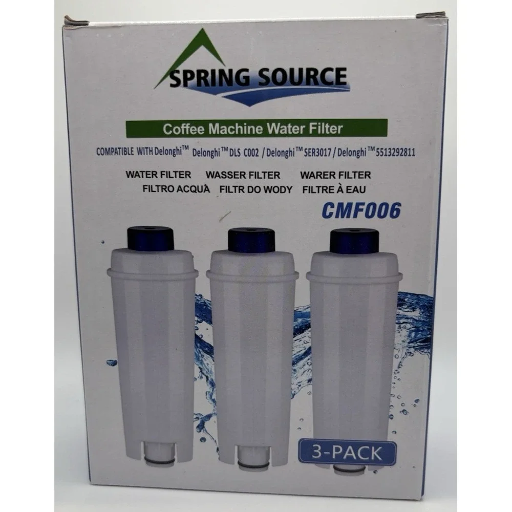 3-Pack Spring Source Coffee Filter For DeLonghi DLS002 SER3017, 551329811, EC800