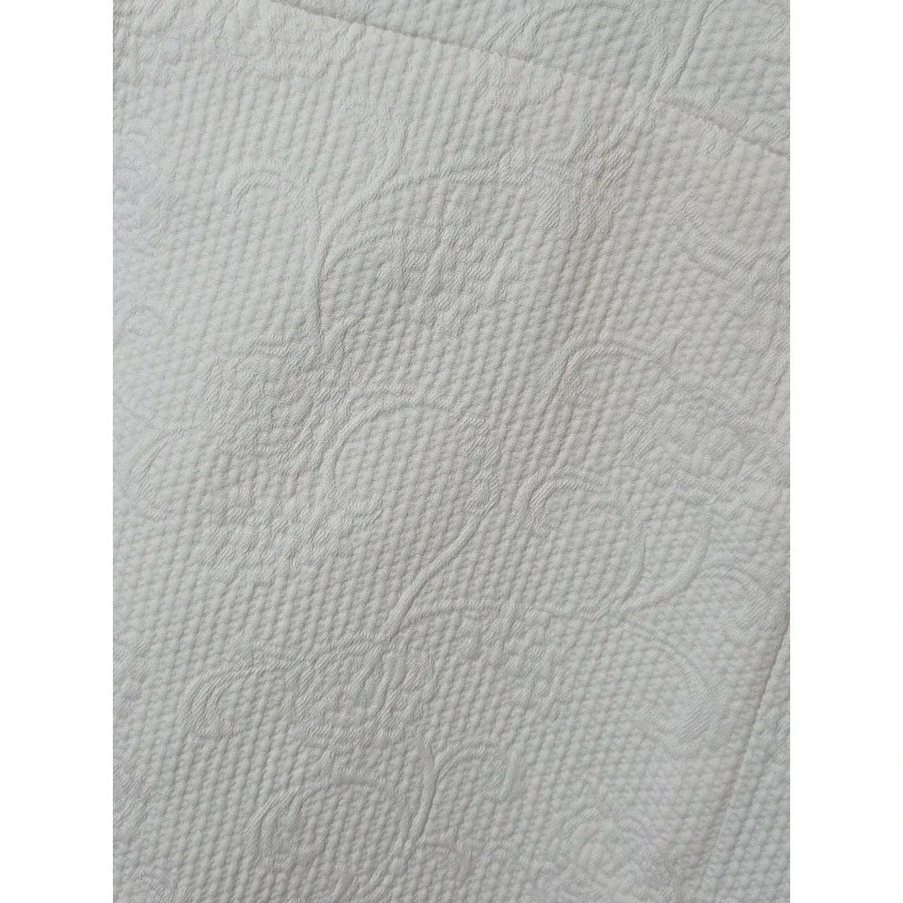 2 Vtg Sferra Bros Matelasse‎ Pillow Shams Ivory Portugal Floral Scroll Luxury