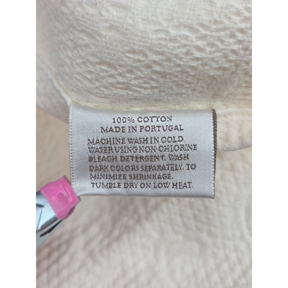2 Vtg Sferra Bros Matelasse‎ Pillow Shams Ivory Portugal Floral Scroll Luxury