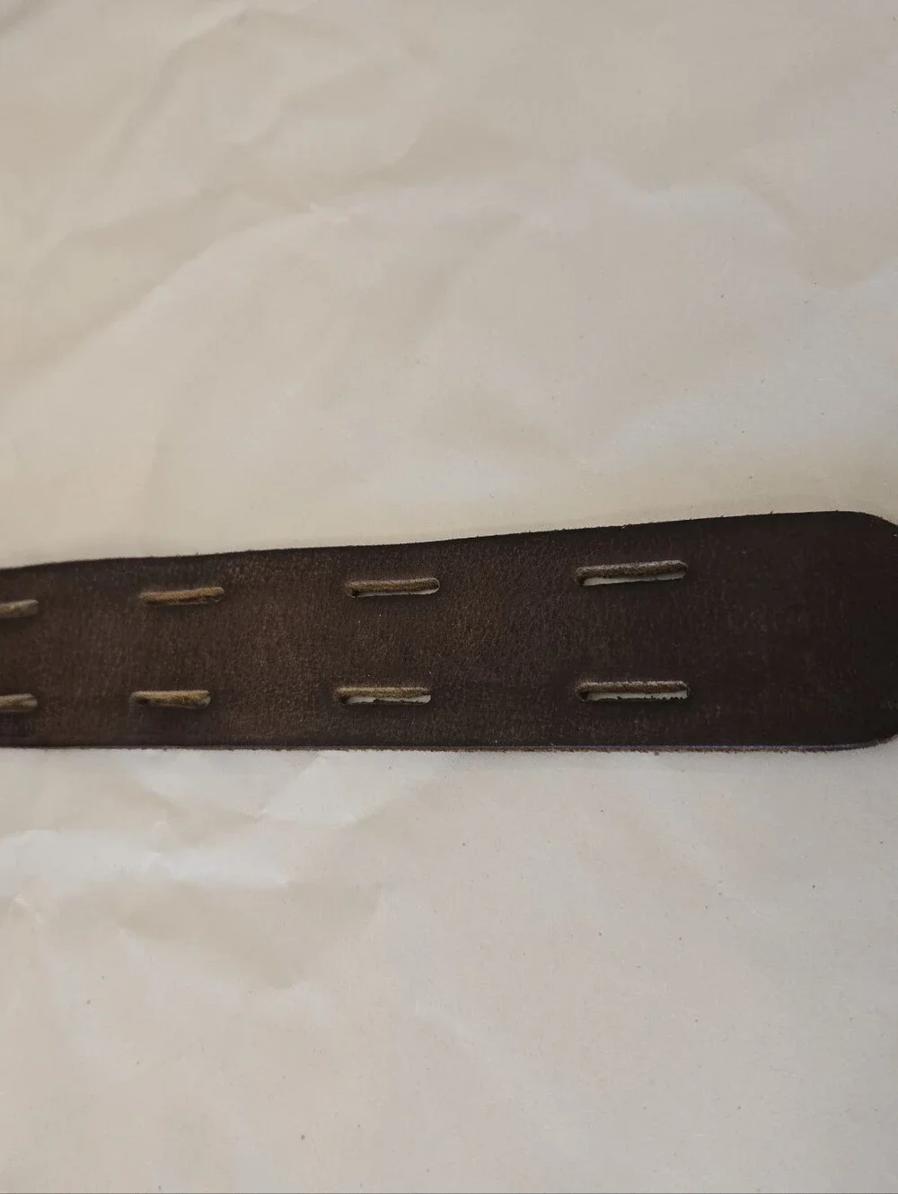 Timberland Unisex Brown Leather Distressed Belt, Buckle Double Hole Western Wear